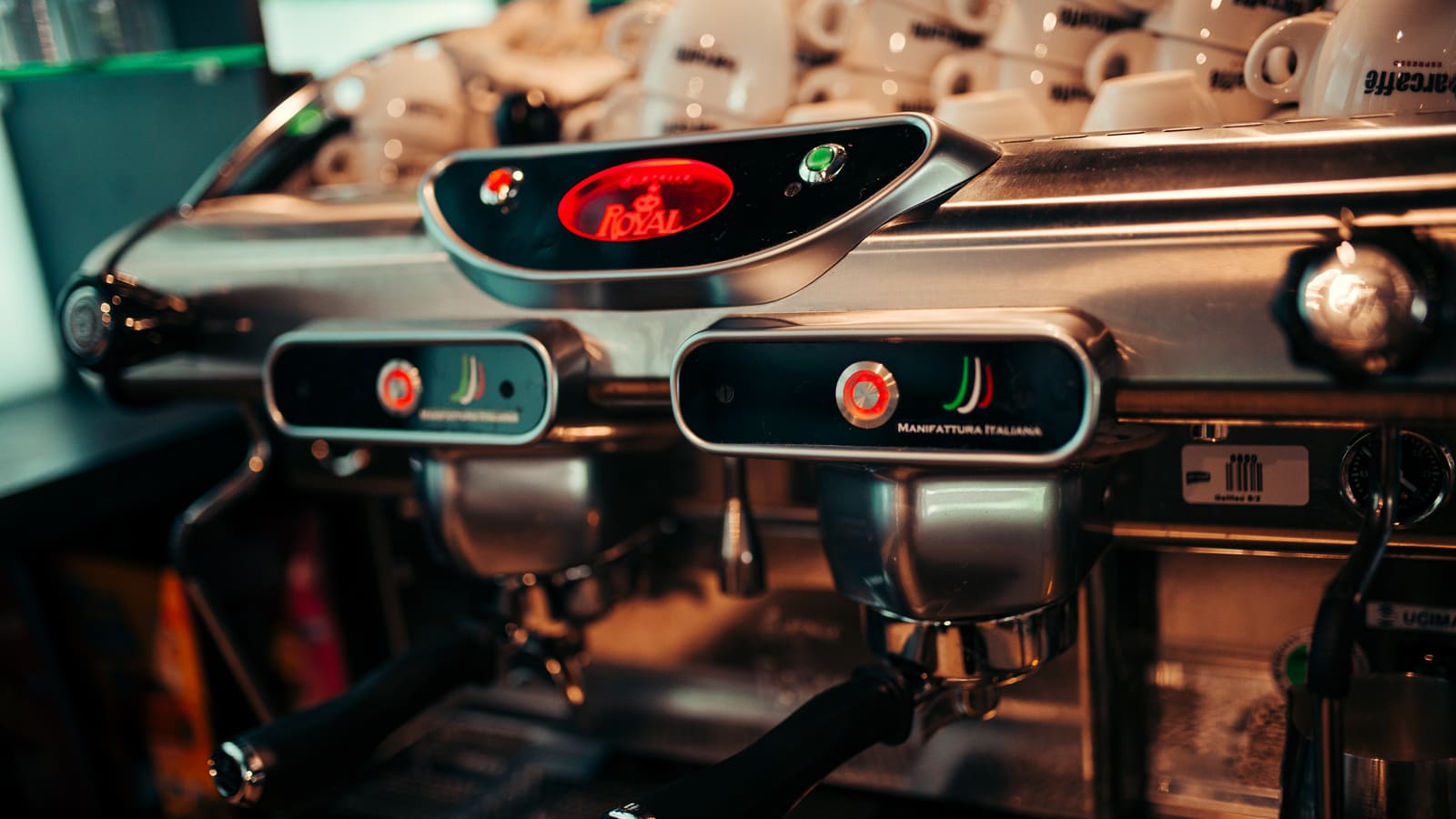 Espresso machine at Wharfside Coffee Co.